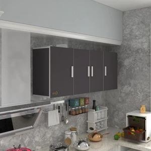 Kenzlife hazır mutfak marina gri 060*150*32 mutfak banyo dolabı kapaklı raflı