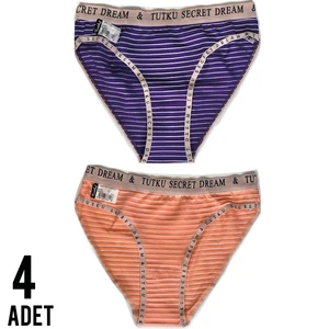 Kadın Diana Bikini Külot 4'lü Çok Renkli Paket
