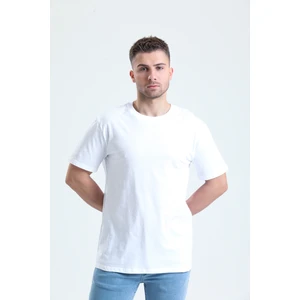 Fuqtime Beyaz Basic Losee Fit T-Shirt