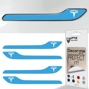 Ipg Tesla Model 3 - Model Y Için Özel Kesim Tesla Logolu Kapı Kolu Sticker Seti (4'lü Set)