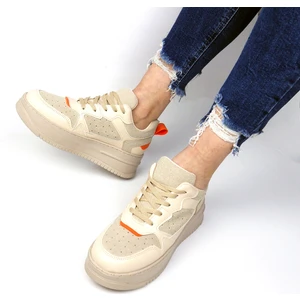 Baia Bej Turuncu Kadın Sneaker Ayakkabı