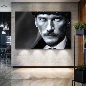 SML Tablo Mustafa Kemal Atatürk Bir Çift Mavi Göz Kanvas Tablo