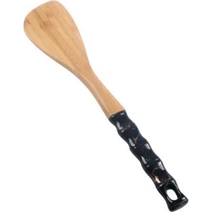 Çırpan Ev Siyah Mermer Porselen Saplı Bambu Spatula