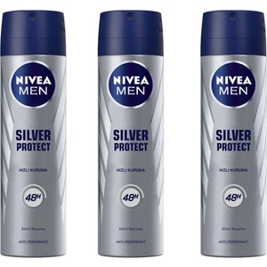 Men Erkek Sprey Deodorant Silver Protect 48 Saat Anti-Perspirant Koruma 150ml 4005900156297 (3 Adet)