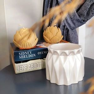 Büzgülü Saksı Kaktüs Saksısı Sukulent Saksısı Menekşe Saksısı Büyük Boy Siyah 8.5 x 10 cm Sedef Beyaz