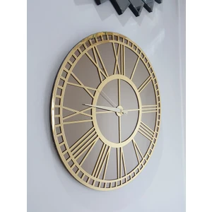 Ayna Denizi Golden Bronze Model Altın Bronz Renk 50 Cm Dekoratif Aynalı Duvar Saati