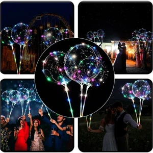 Eminönü Toptancı 3 Fonksiyonlu Işıklı Balon Transparent LED Şeffaf Balon Çubuklu Pilli