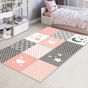 Blue Decortiva Makinede Yıkanabilir Kaymaz Taban Leke Tutmaz Antialarjik Çocuk Odası Halısı Oyun Matı