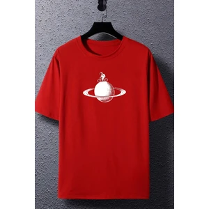Astronaut Rides Baskılı T-Shirt