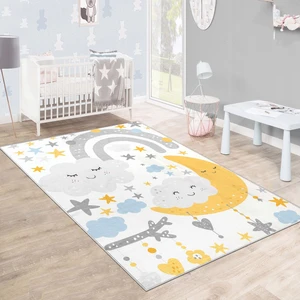 Blue Decortiva Makinede Yıkanabilir Kaymaz Taban Leke Tutmaz Antialarjik Çocuk Odası Halısı Oyun Matı