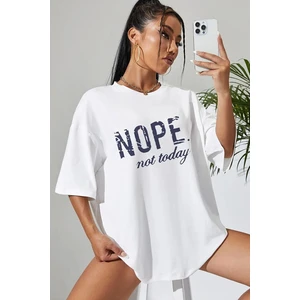 Not Today Baskılı T-Shirt