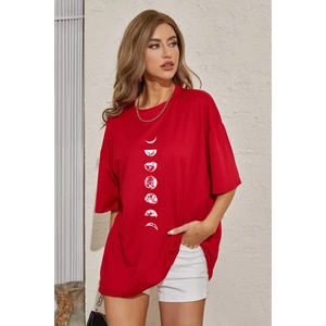 Moon Phases Baskılı T-Shirt