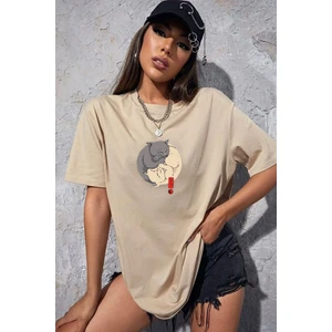 Kedi Baskılı T-Shirt