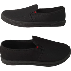 Unisex Siyah Keten Ayakkabı