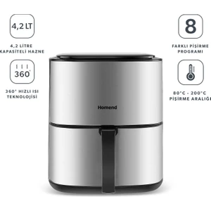 Airfryday 2506H 8 Farklı Program 4,2 Litre Inox Airfryer