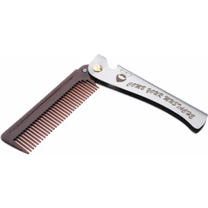 Moda Kadınlar Güzellik Katlanır Cep Klips Saç Bıyık Sakal Tıraş Tarağı Kahverengi (Yurt Dışından)