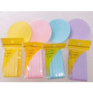 Sıkıştırılmış Makyaj Temizleme Süngeri Yüz Temizleme Yıkama Pedi 12'li