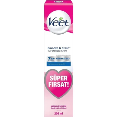 Veet 200 ml Hassas Ciltler İçin Tüy Dökücü Krem Bacak ve Vücut Bölgesi İçin Özel