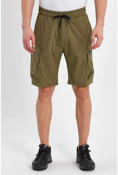 Genıus Store Erkek Şort Fermuarlı Spor Likra Outdoor Bermuda Cepli Şort