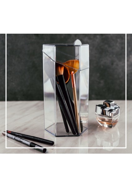 Makyaj Fırçası Düzenleyici Makyaj ve Kozmetik Ürün Organizeri Kutusu Altıgen Kapaklı