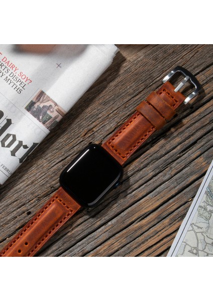 Apple Watch 42MM 44MM 45MM 49MM 3 / 4 / 5 / 6 / se / 7 / 8 / 9 / Ultra / Ultra 2 Hakiki Deri Kordon Hardal indirimleri