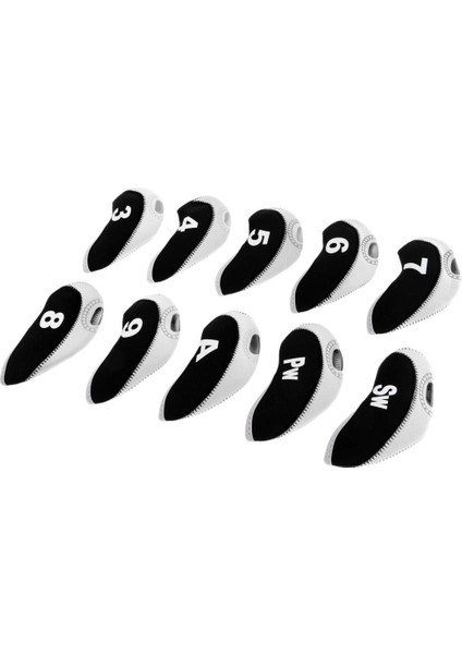 10 Adet Iki Neopren Golf Kulübü Demir Kafa Kapakları Golf Aksesuarlarını Koruyun (Yurt Dışından)