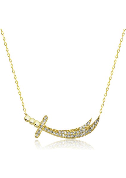 Gümüş Gold Zülfikar Kılıcı Kadın Kolye