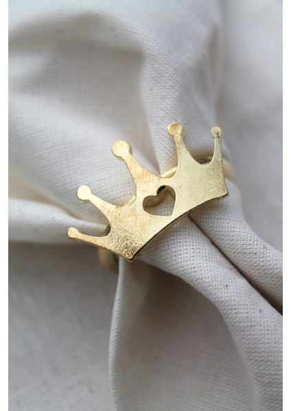 6 Adet Dekoratif Gold Queen Peçete Halkası - Napkin Ring fiyatları