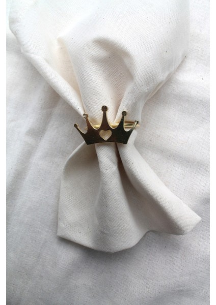 6 Adet Dekoratif Gold Queen Peçete Halkası - Napkin Ring modelleri