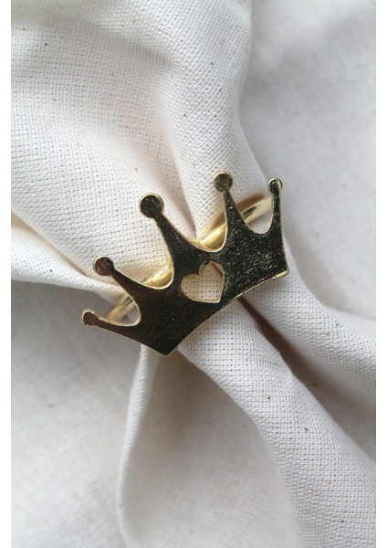 6 Adet Dekoratif Gold Queen Peçete Halkası - Napkin Ring fırsatları