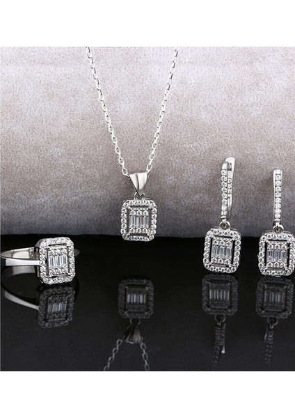Trapez Gümüş Set