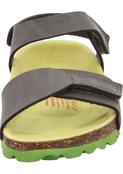 Fussbett Çocuk Gri Yeşil Mantar Tabanlı Sandalet modelleri