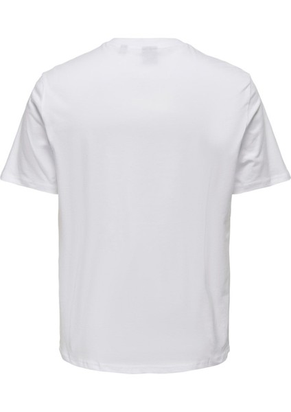 O Yaka Baskılı Beyaz Erkek T-Shirt 22026058_ONSAUGUST Reg Ss Tee fiyatları