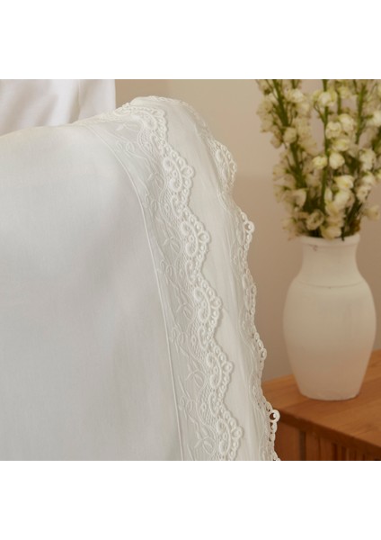 White Collection Tina Çift Kişilik Dantelli Nevresim Takımı Beyaz fiyatları