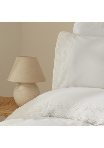 White Collection Tina Çift Kişilik Dantelli Nevresim Takımı Beyaz fırsatları