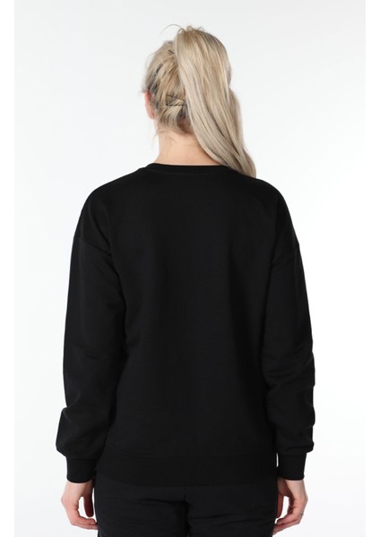 Kadın Baskılı Sweat Siyah indirimleri