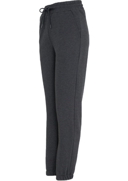 Kadın Lastikli Paça Cepli Regular Fit Jogger Eşofman Altı Antrasit Melanj modelleri