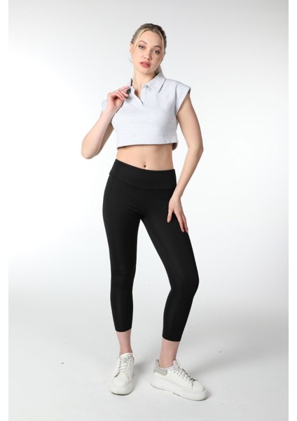 Kadın Yaka Detaylı Crop Gri fırsatları