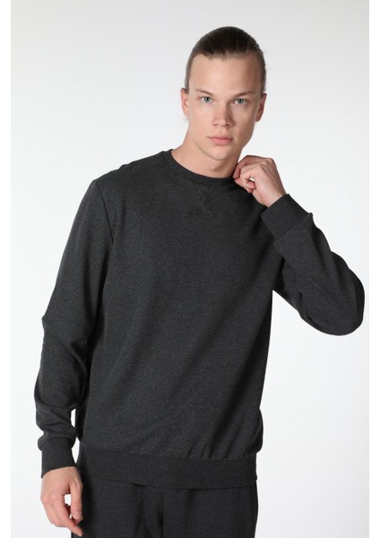 defy's Erkek Basic Sweatshirt Antrasit Melanj