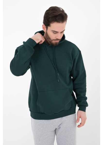 Erkek Kapüşonlu Sweat Yeşil modelleri