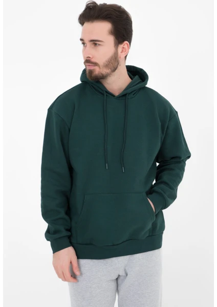 Erkek Kapüşonlu Sweat Yeşil