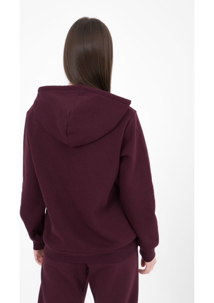 Kadın Baskılı Kapüşonlu Sweat Mürdüm fırsatları