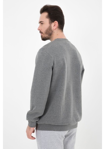 Erkek Baskılı Sweatshirt Antrasit