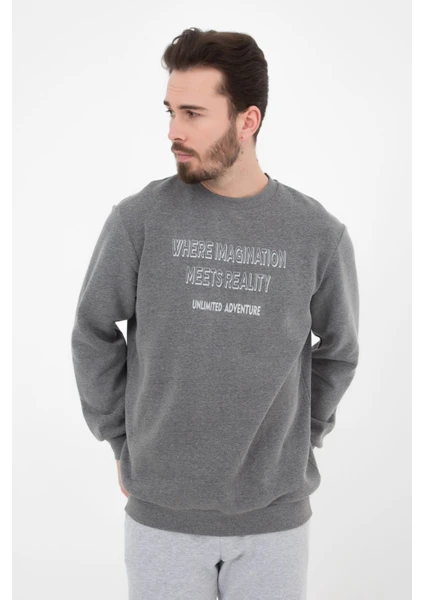 defy's Erkek Baskılı Sweatshirt Antrasit