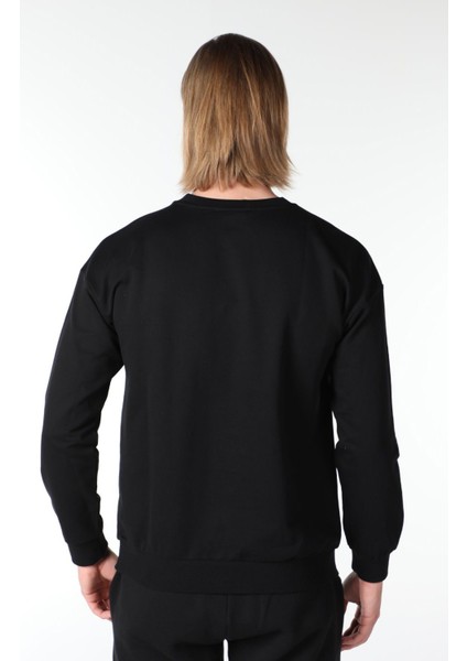 Erkek Baskılı Sweatshirt Siyah modelleri