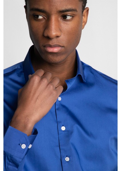 Slim Fit Koton Saten Premium Seri Erkek Gömlek modelleri