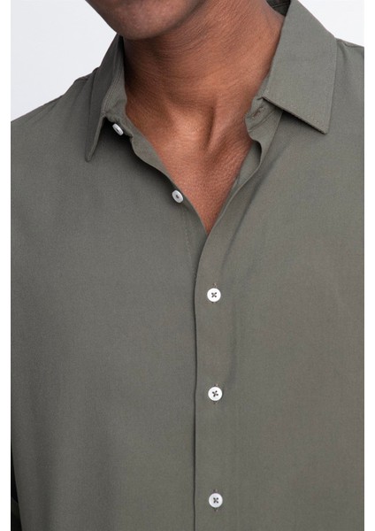 Slim Fit Dar Kesim Uzun Kol Dökümlü Viskon Şık Erkek Gömlek modelleri