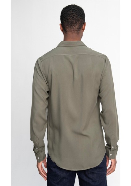 Slim Fit Dar Kesim Uzun Kol Dökümlü Viskon Şık Erkek Gömlek fırsatları