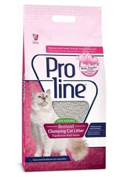 Proline Bebek Pudralı Topaklanan Bentonit Kedi Kumu 5 Lt
