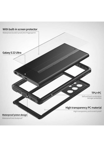 Galaxy S22 Ultra Kılıf Su Geçirmez Toz Korumalı Tam Koruma Kılıf modelleri